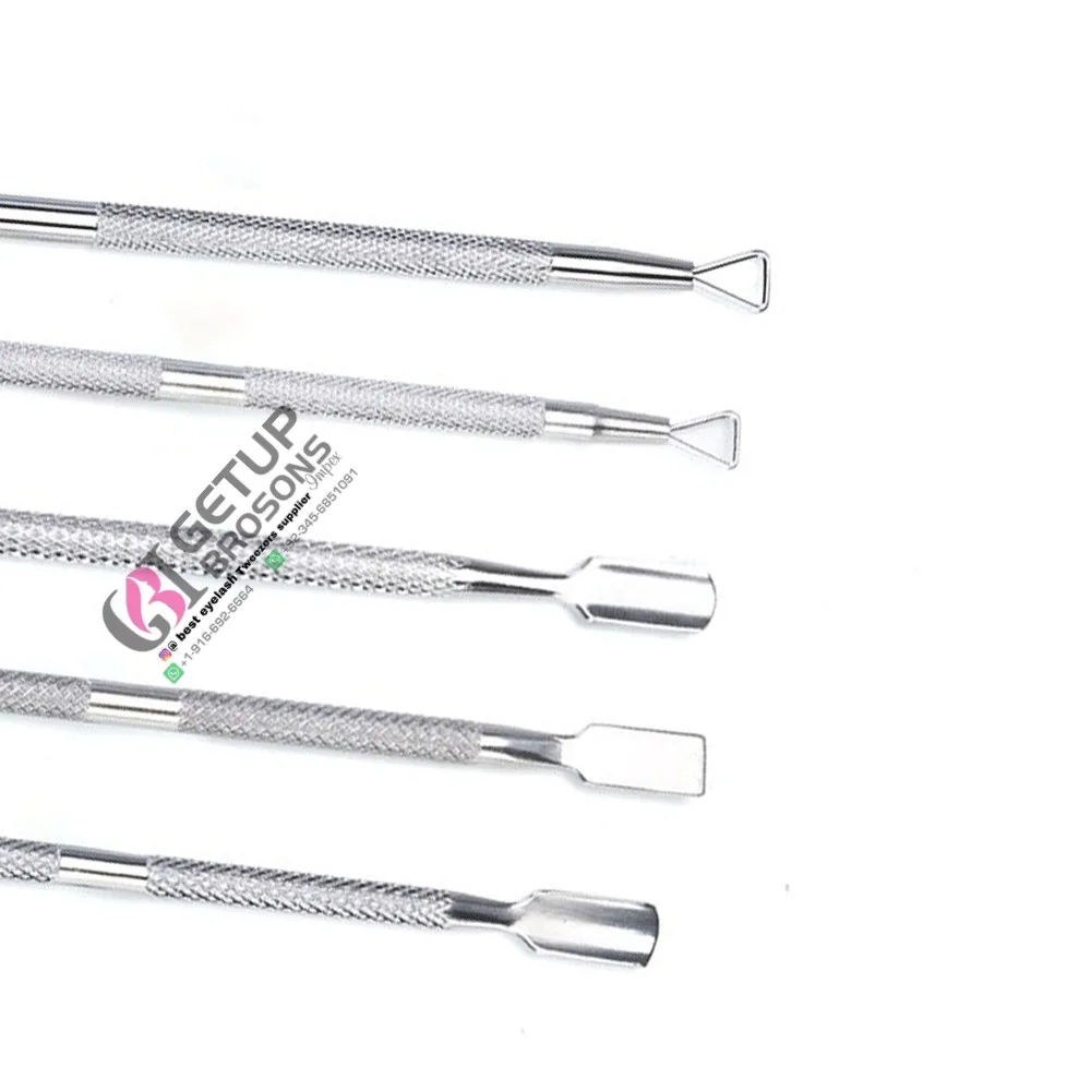 New Design Professional High Quality Silver Diamond Grip Nail Pusher Stainless Steel For Personal Care Beauty Instruments