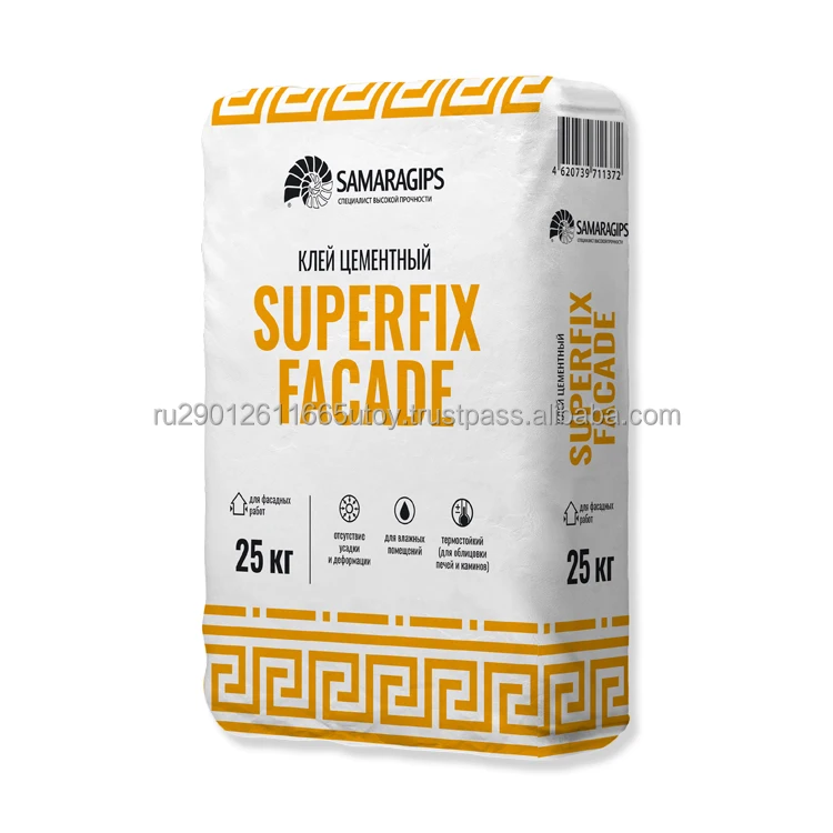 Фасад Superfix. Водостойкий цементный клей, готовый смешанный порошок для установки на фасаде высокого качества. FCA цена за 1 тонну