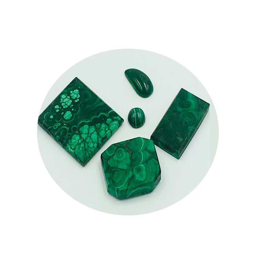 Malachite Cabochon Square, Oval Custom Shape Beads Beautiful Deep Creamy Green Gemstone Natural Narnoli Gems Jewellery