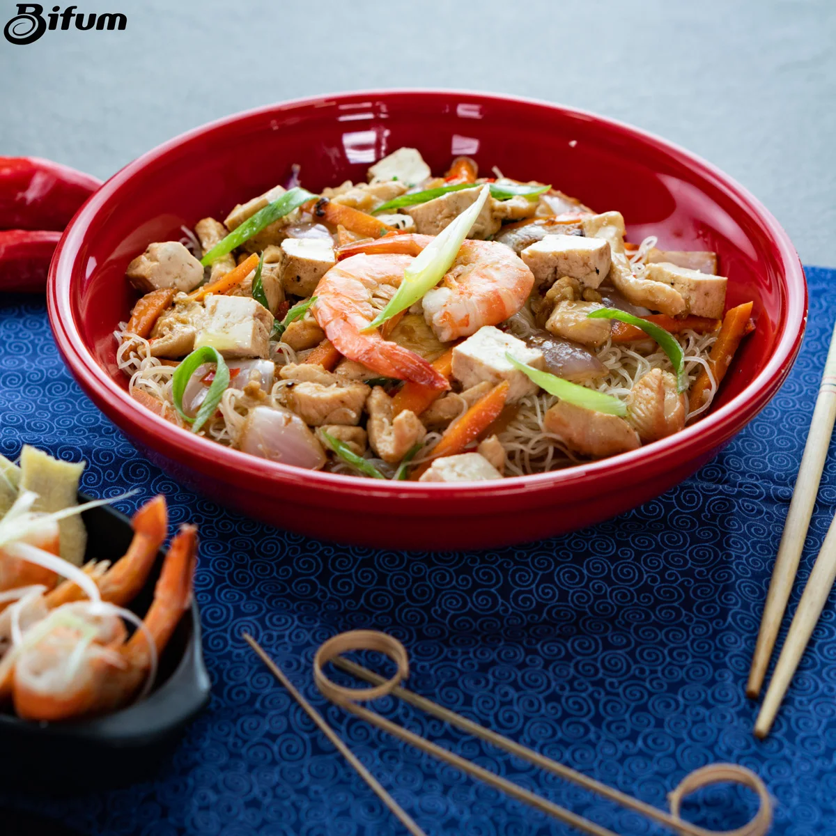 Bifum Rice Noodles Vermicelli Gluten Free Noodles Original Line 500g Ready in 2 Minutes like Instant Noodles