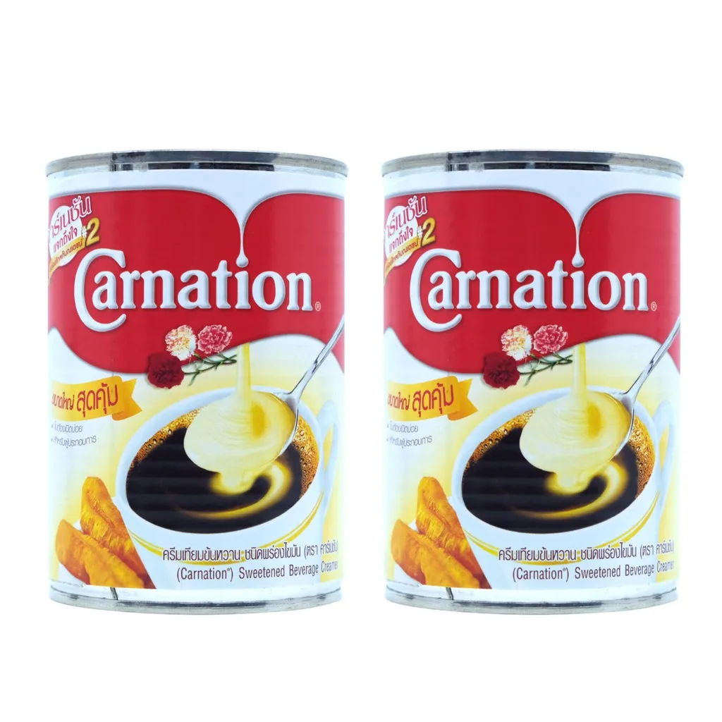 
Milk Carnation Sweetened Condensed Non-dairy Creamer 388 g x 6 Cans Origin Thailand 