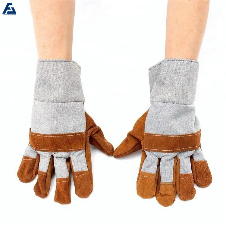 Hot selling cowhide leather working gloves safety gloves Wholesale Safety Gloves