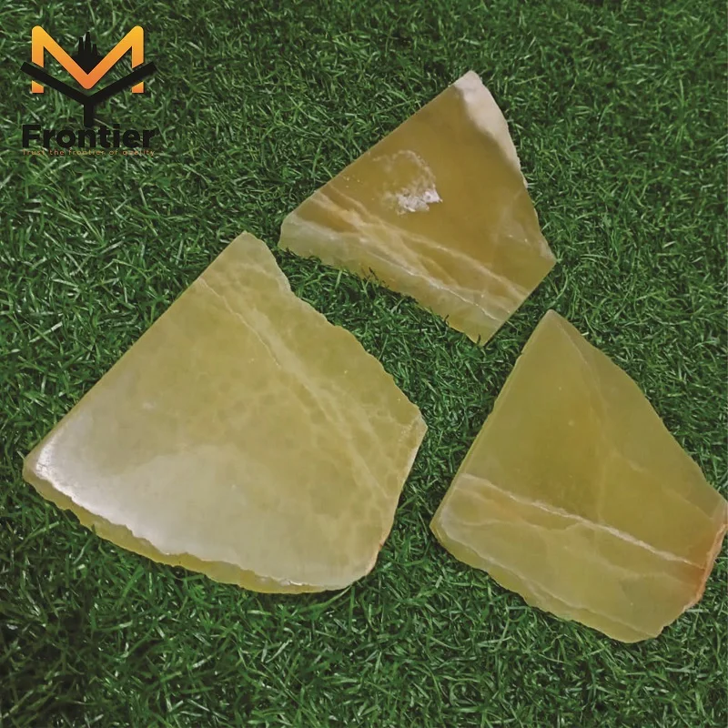 High Quality Natural Lemon Calcite Handmade Slices Showpieces Polished OEM Gemstone Healing Crystal Craft from Pakistan.