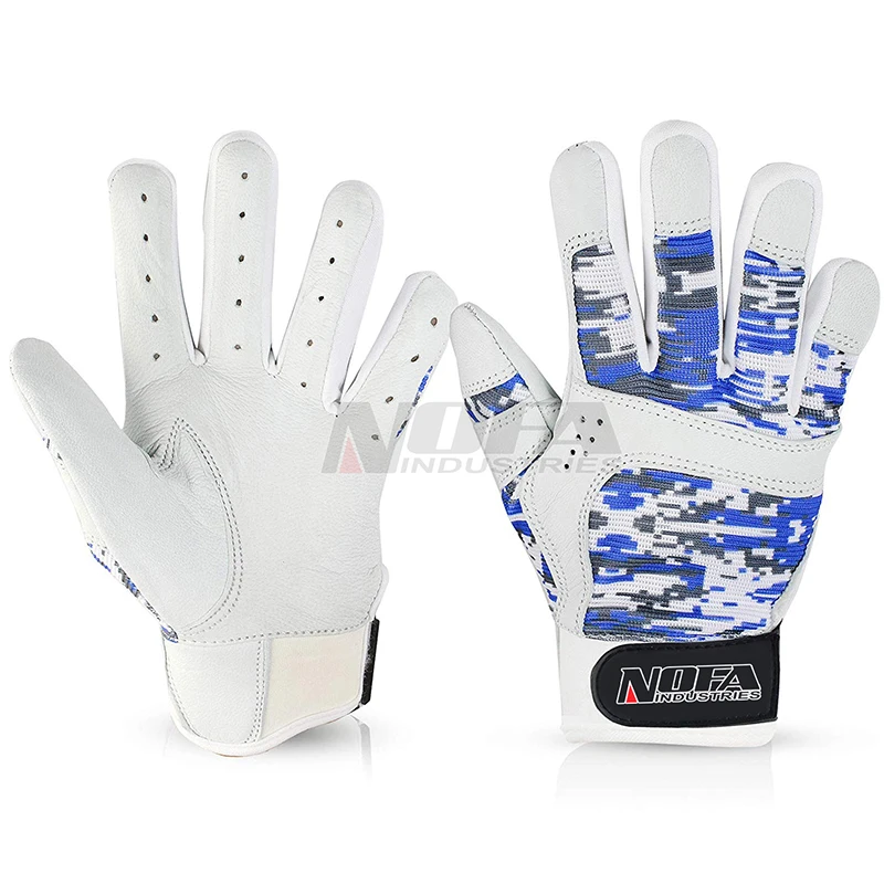Pro Softball Glove Sports Baseball Batting Gloves for Adult Boys Girls Youth (Blue/Gray/White Digital Camo) Youth Small