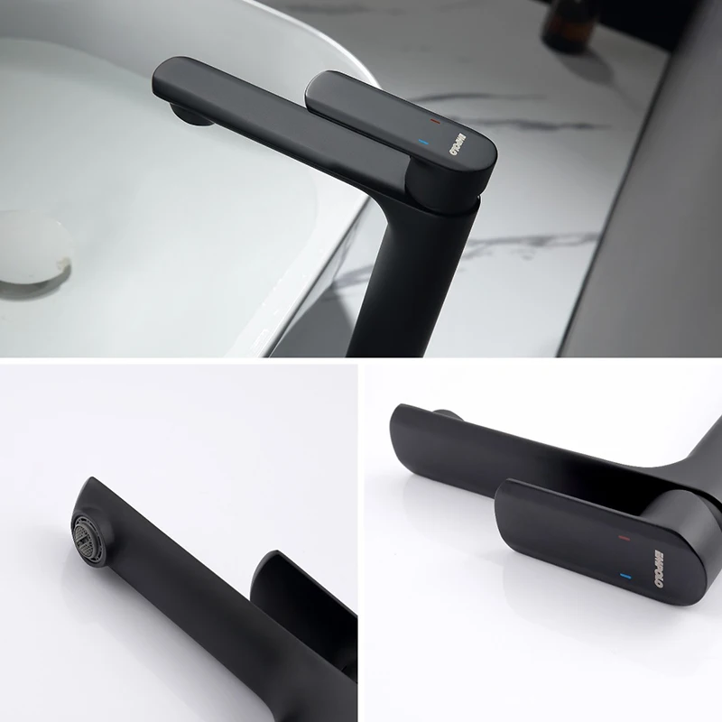 Empolo russia single lever square line basin faucet without time delay faucet bathroom water tap