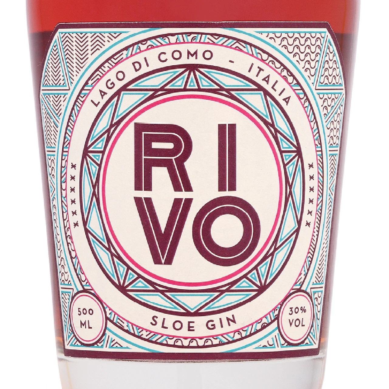 Top quality made in Italy RIVO Sloe Gin (50cl) from Lake Como for cocktail Bars