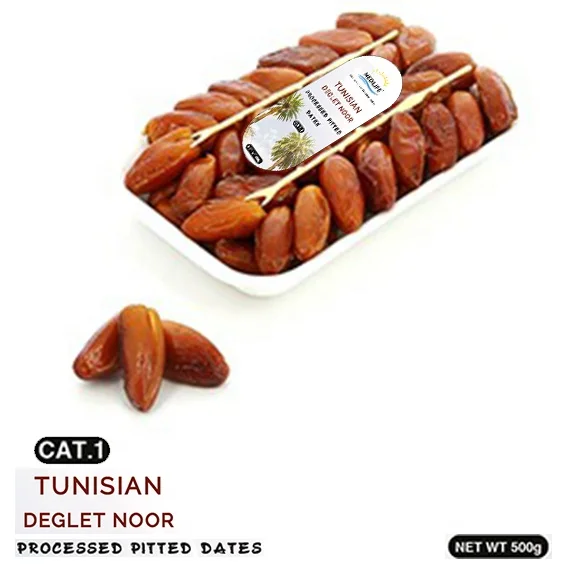 
Tunisian Pitted Processed Deglet Noor Dates, Category 1, Tray 500 gr 
