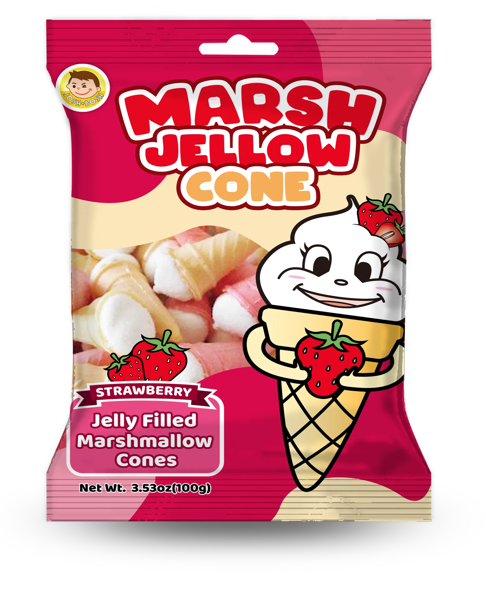 Josh Bosh Sweet Marsh Jellow Cones 3.52 oz / 24 Bags with Different Flavors