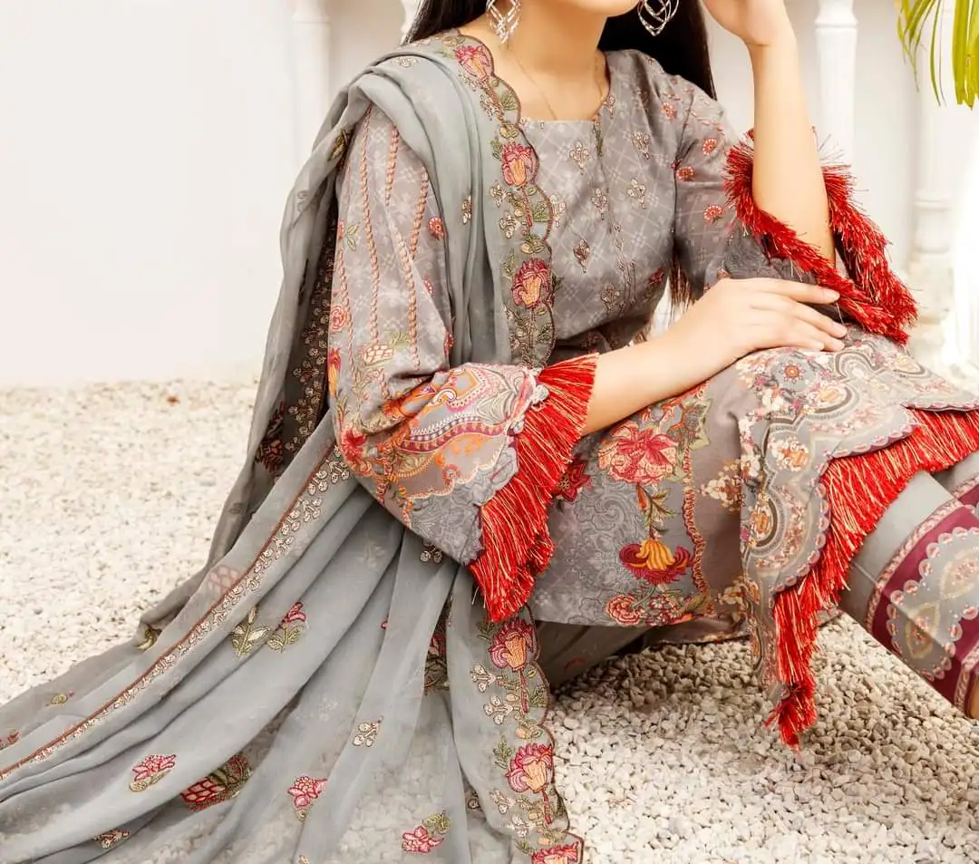 Хорошо выглядит потрясающее качество Пакистанская индийская шальвар камиз коллекция вышивка Передняя ручная работа задняя