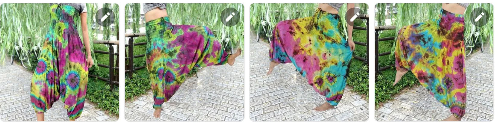 Byjoyja Thailand Women Alladin Hippie Boho Harem Hmong Jumpsuit Ginnie Yoga Baggy Fisherman Pants handmade tie dye pants