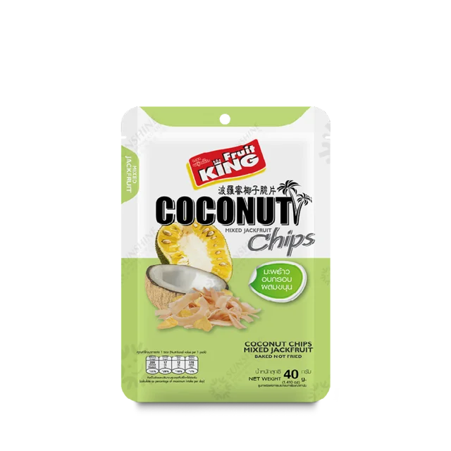 
Special Fruit Flavour Premium Quality No Preservative Coconut Chips Mixed Jackfruit Thongprasert 40g Per Pack From Thailand 