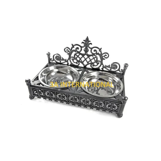  Лидер продаж чаши для собак и кошек в античном стиле из металлического литья миски кормления домашних животных