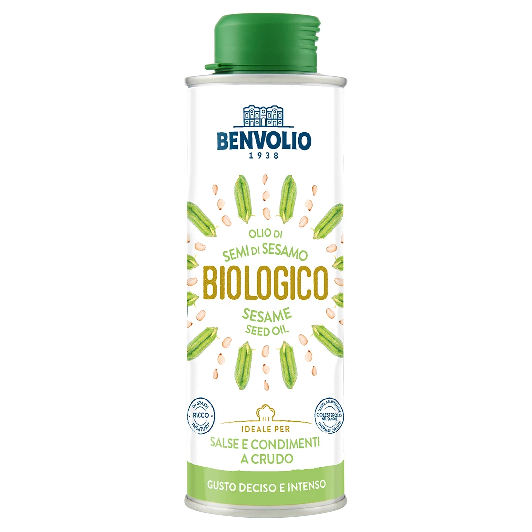 BENVOLIO 1938 ORGANIC SESAM OIL PRESS 6x250 ml VEGETABLE COOKING OIL FOR SEASONING RICH IN OMEGA 3 AND VITAMIN E FOR COSMETIC