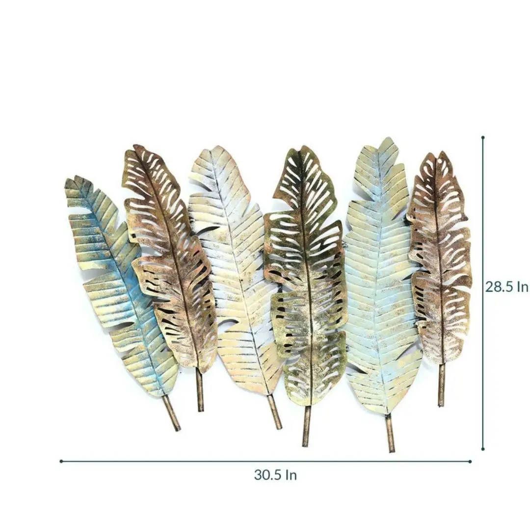 Multicolor Leaf Shape Metal Wall Art Iron Wall Hanging Items Home Decoration Perfect for Living Room Hotel Restaurant Bedroom
