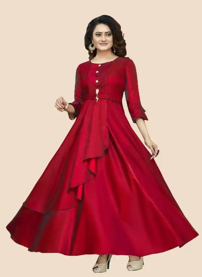 HEAVY DIGITAL PRINT TRADITIONAL ANARKALI DRESS FROM OMVAGMINE