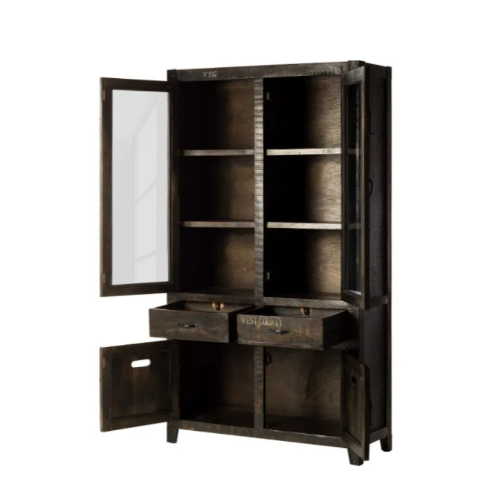 Прямая оптовая продажа шкаф из массива дерева шкафы для гостиной с 4 дверцами и 2 полками мебель спальни стеллажи витрин домашний декор