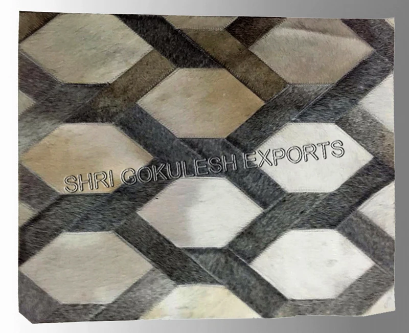 Household Comfortable Hot Selling Living Room 100% Leather Hair On Floor Carpet