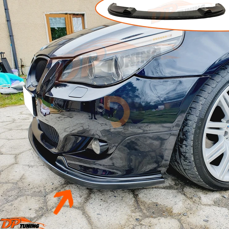 B.M.W 5 серия E60 2003 - 2010 M Спортивная Техника передний сплиттер для губ переднее лезвие пианино блеск черная поверхность пластик