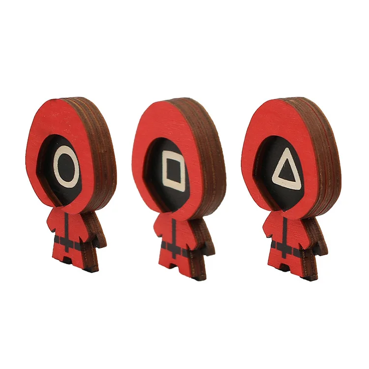 Игра «кальмар» магниты на холодильник Подарочные игрушки деревянные 3D сувениры