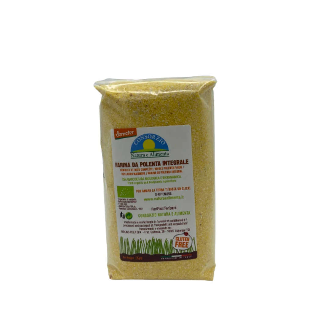
Organic italian quality whole corn polenta brown FLOUR 1kg 