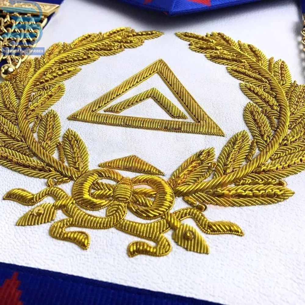 Wholesale Manufacturer Custom Embroidered Freemasonry Regalia Masonic Royal Arch Grand Chapter Apron
