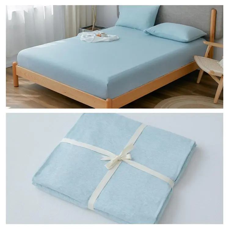 Простыня односпальная 100% хлопок Джерси мягкая простыня оптовая продажа от