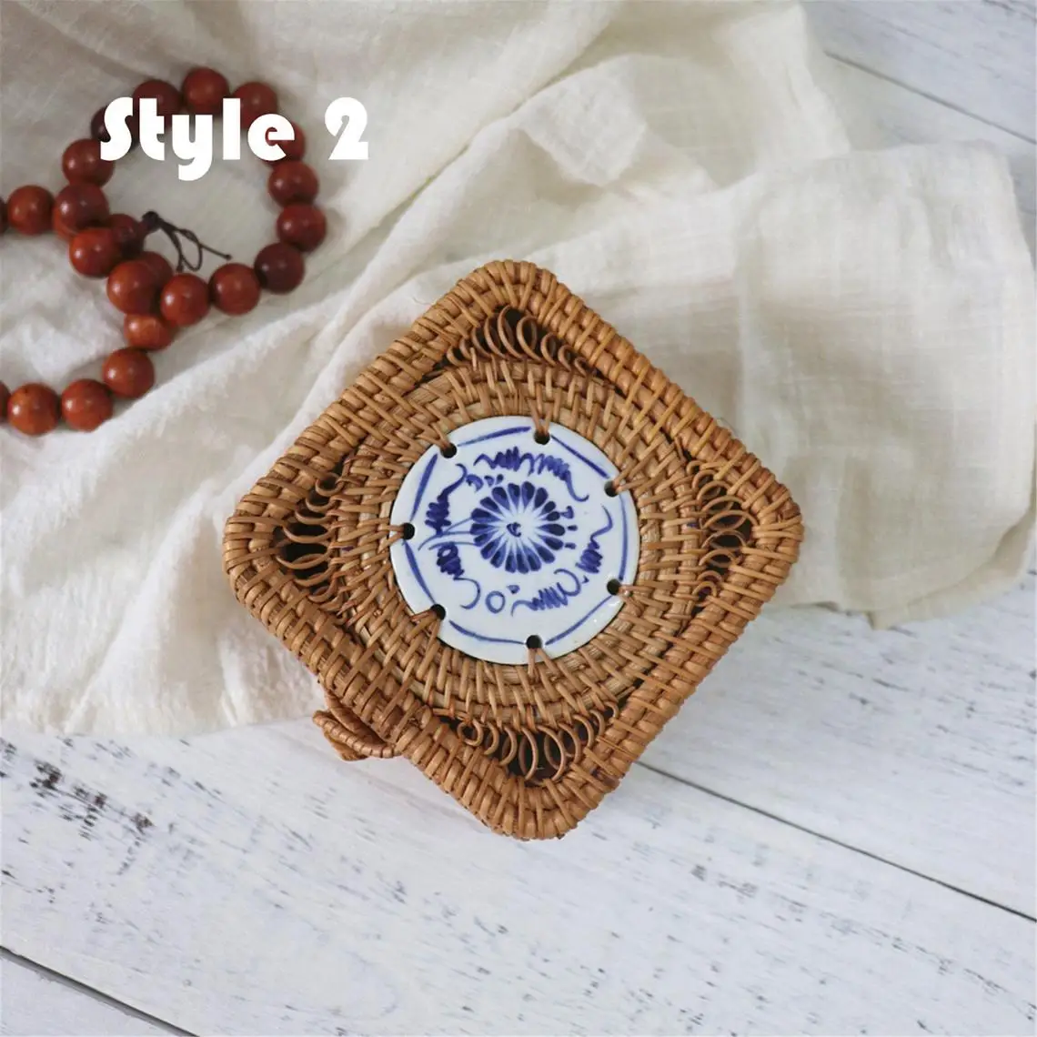 New design rattan wicker storage box rattan tea box gift box for housewarming wedding home decor