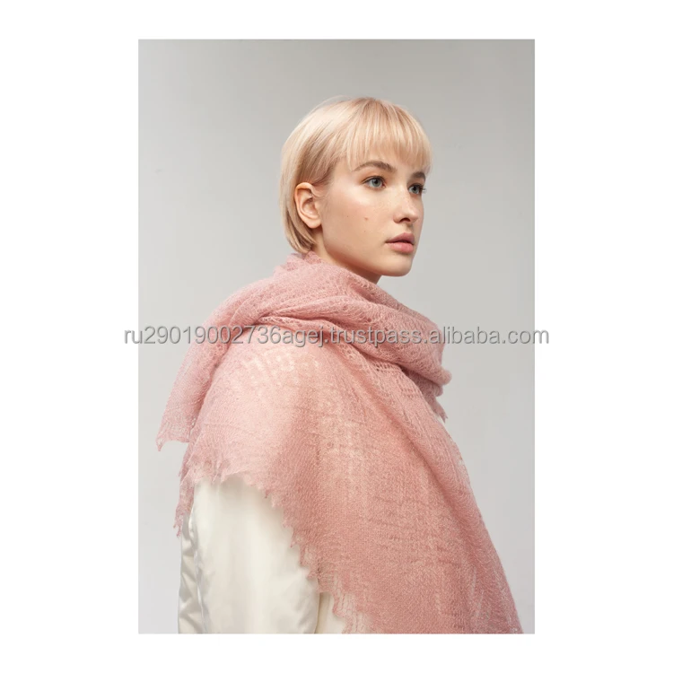 Good quality women knitted shawls for cold season historical hand crafts of Orenburg from manufacturer knitted shawls