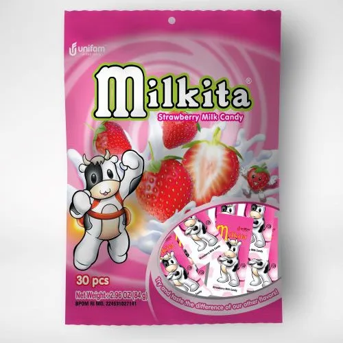 Milkita Candy Bag (Assorted, Strawberry, Melon, Milk, Coklat) 20x120 gr