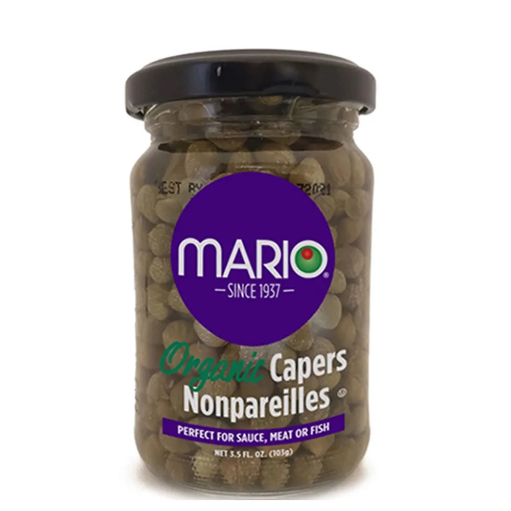 Mario Camacho Non-Parelli Organic Capers 3.5oz Jar Perfect For Sauce, Meat Or Fish Premium Quality Growing Capers Jar