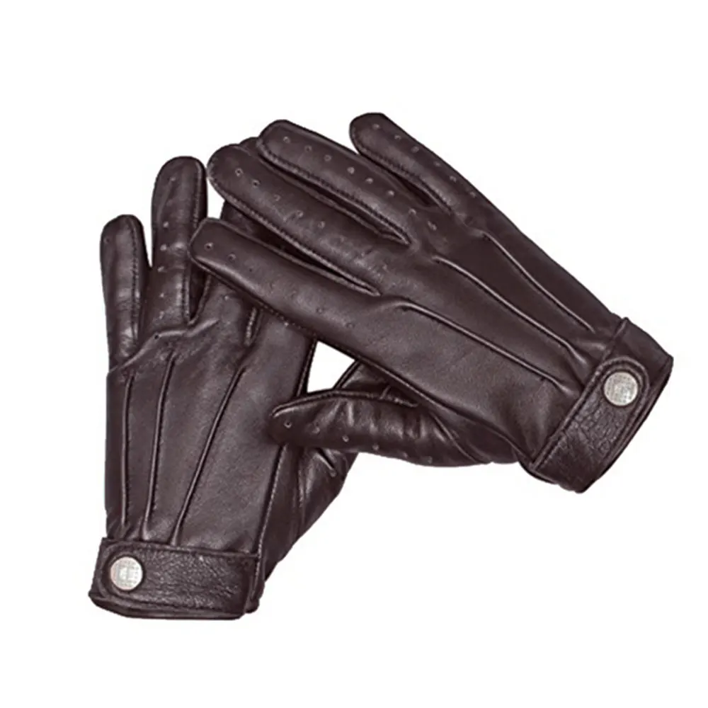 Кожаные перчатки для вождения классические мужские модные коричневые из овечьей кожи