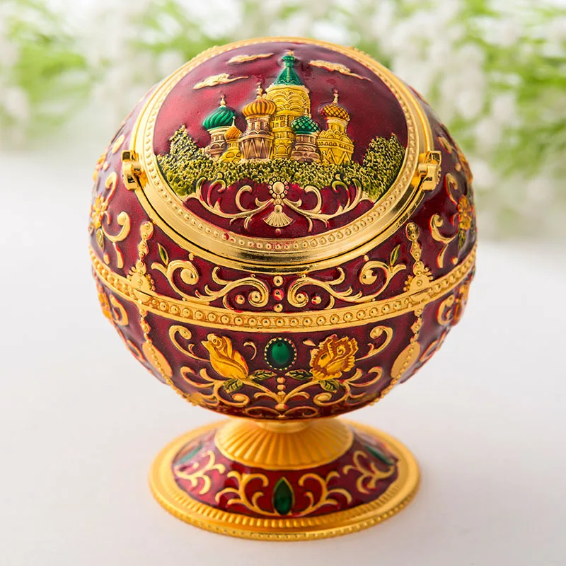 Creative metal globe with lid ashtray boyfriend holiday gifts handmade tea table decoration ashtray