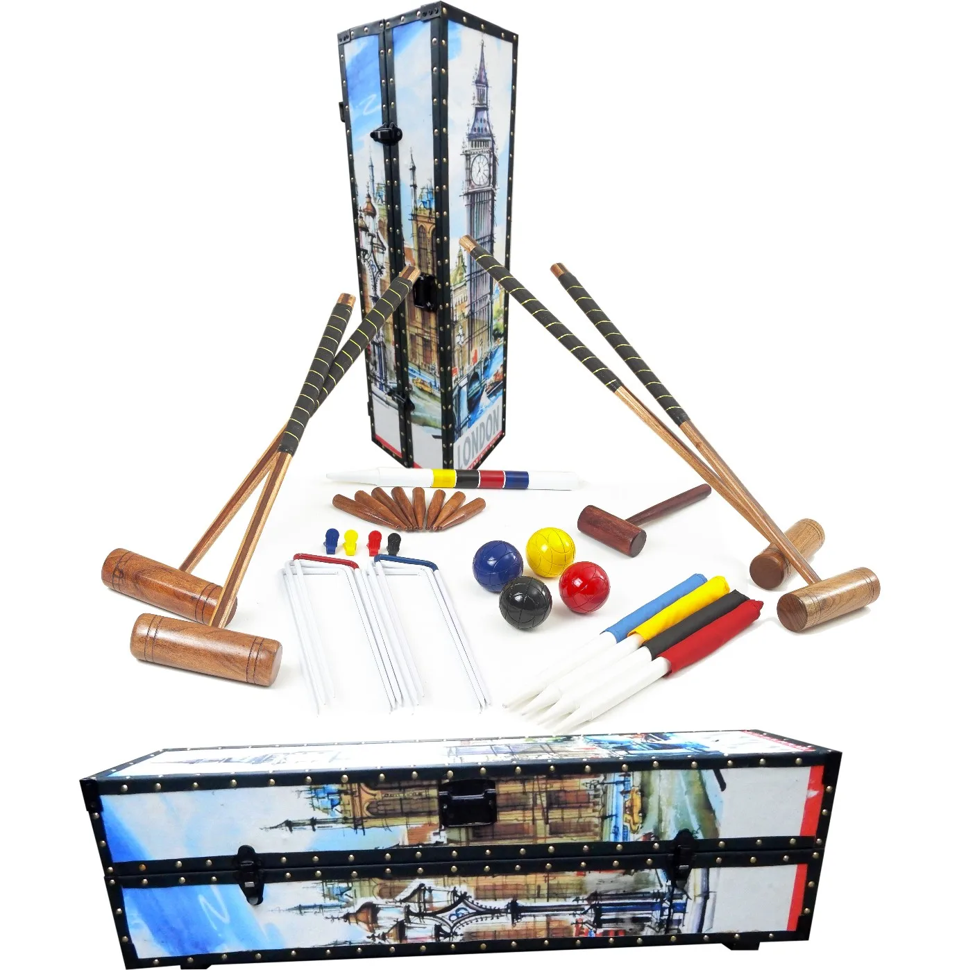 promotional or gift Croquet set  Customized size for all season wooden toy game indoor for kids