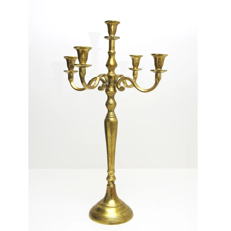 Оптовая продажа серебристый/золотистый/черный/бронзовый металлический подсвечник с 5