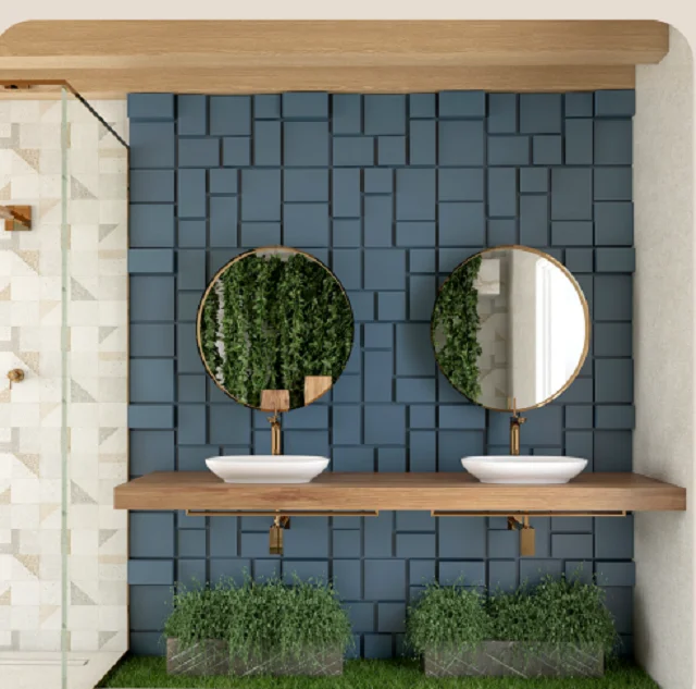 Decorative  Plastic Wall Panel 3D Wall Panel Polystyrene  wall decoration  adhesive 3D interior bathroom beautiful