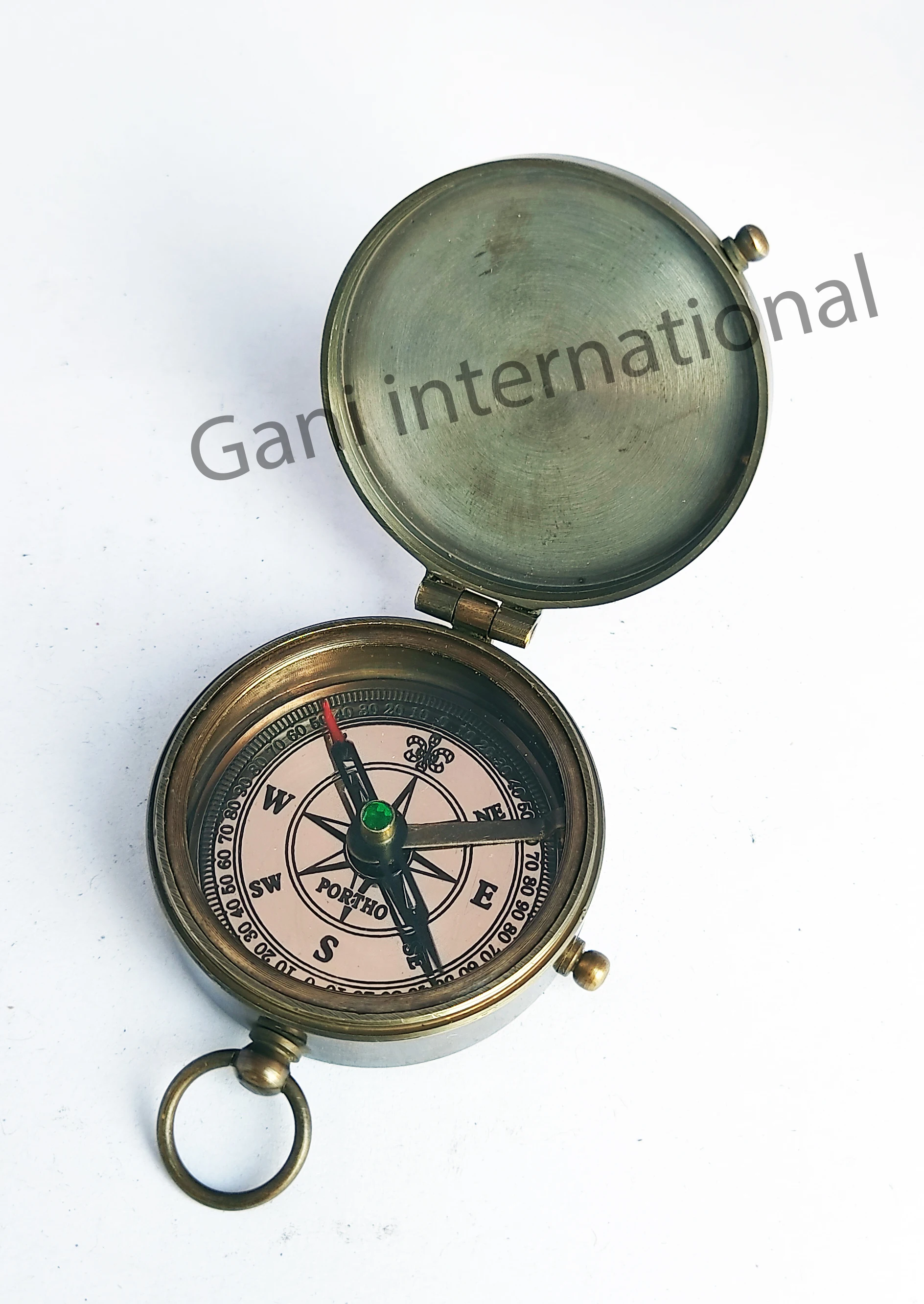 Nautical Brass flat Pocket Compass Anniversary Gift Engraved compass For Camping