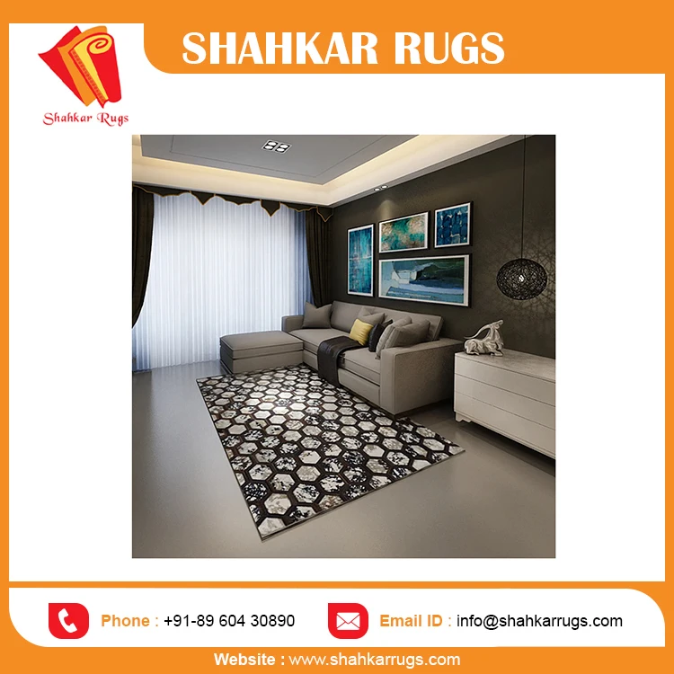 Best Selling Silver Foil Black Strips Leather Carpet Area Rug Bedroom Carpet At Bulk Wholesale
