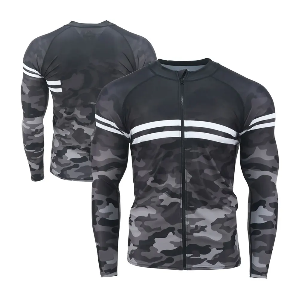 Compression Gym Shirts Long Sleeve Custom Bjj Rashguard Mma Sublimated Mens Rash Guard