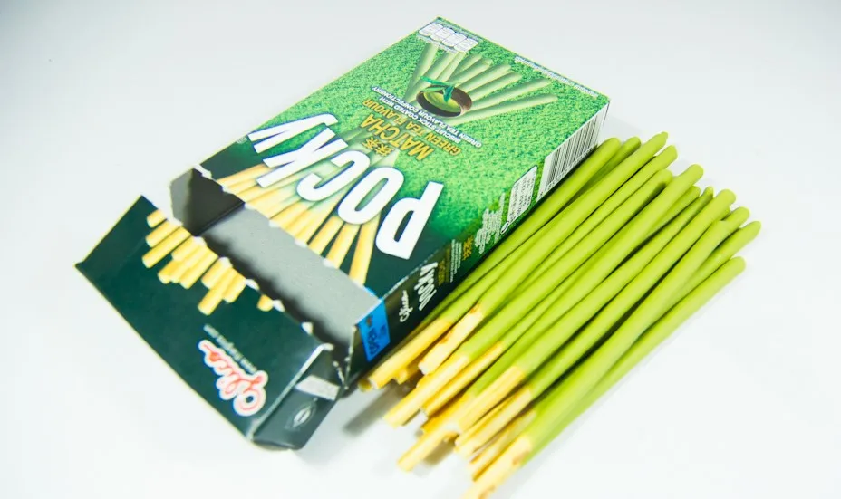 Оптовая продажа бисквитные палочки Glico Pocky с ароматом зеленого чая маття тайские закуски высокого качества 39