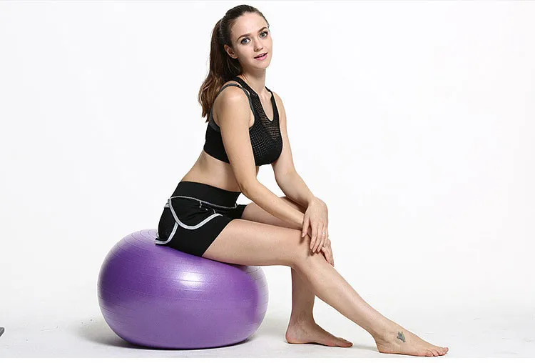 Custom Inflatable Gym Ball Yoga Fitness Anti Burst Pvc Black Ballon Pelota De Swiss Peanut Pilates Yoga Ball Gymnastics Sets
