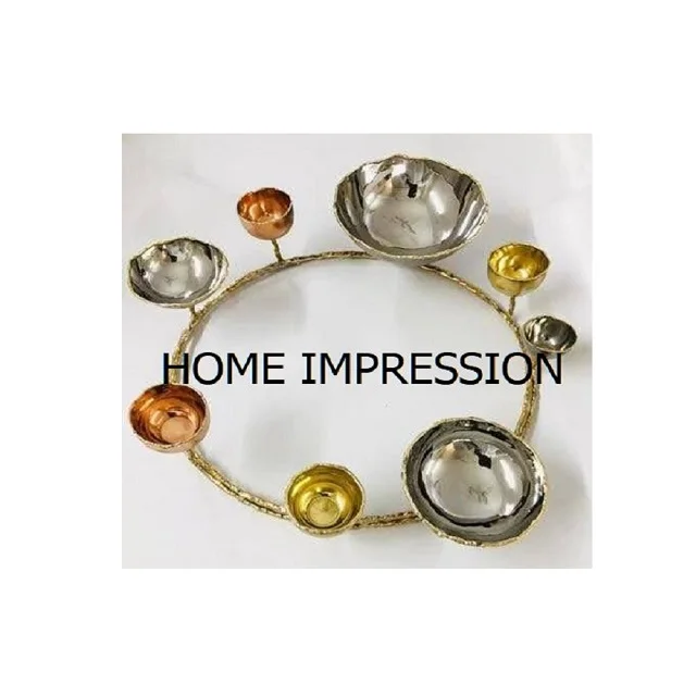 Most Designer Indian Metal World Gold And Silver Shiny Luxury Bowls Dinnerware chocolate bowl Home Usage Bowls For Best Price