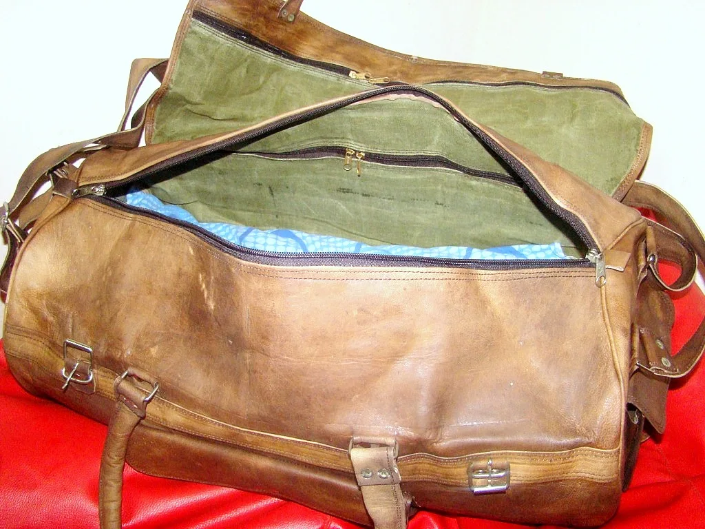 High Quality Genuine Leather Travelling Shoulder Duffle Travel Weekender Luggage Bag