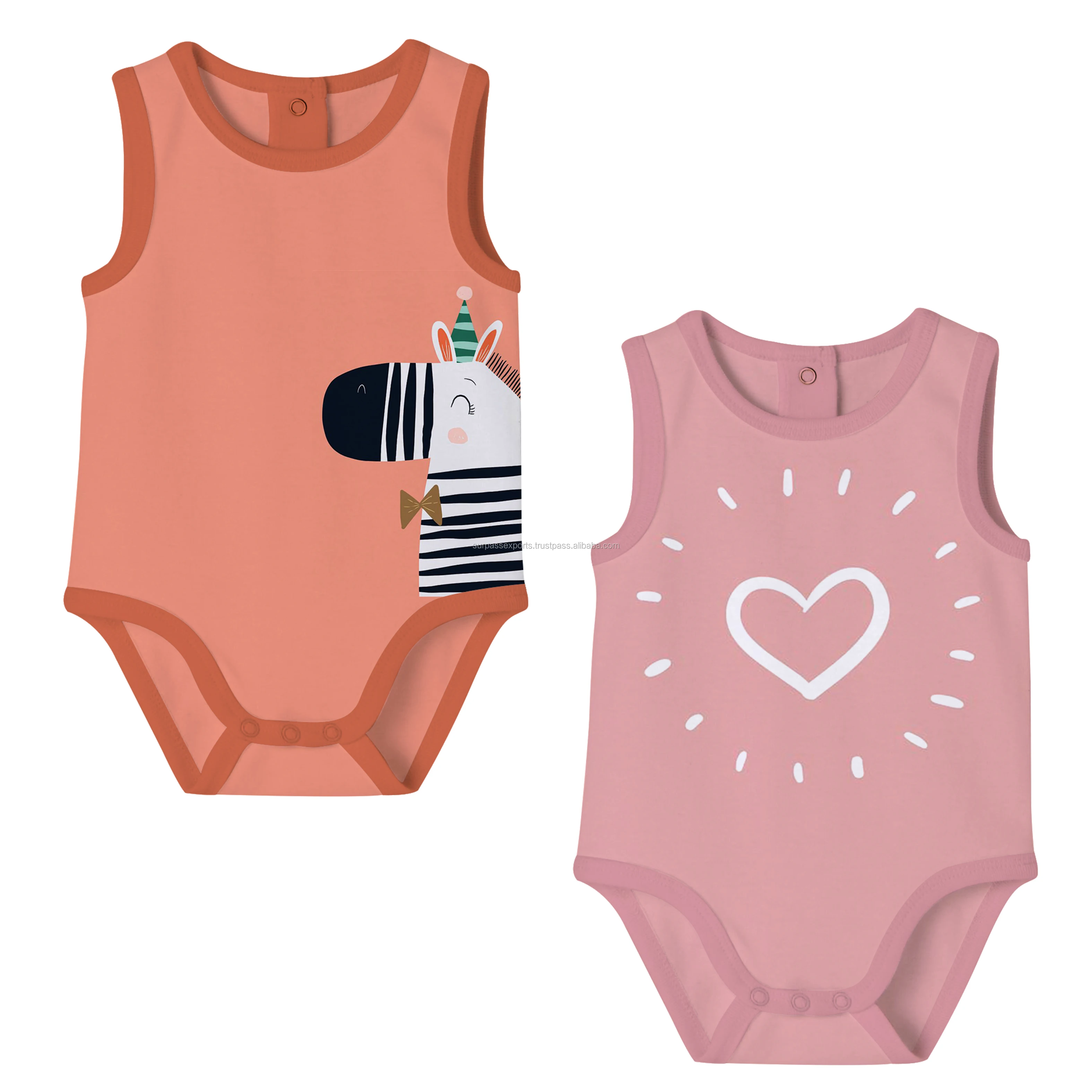 New Arrival Organic Cotton Unique Design Custom Print Baby Romper Baby Clothing Girls Baby Romper for Exor