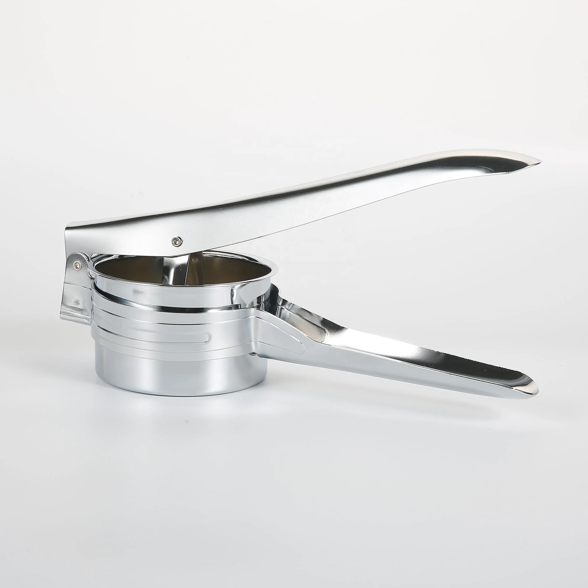 Fancy Chrome Plated Potato Ricer Non-Slip Grip Handle with 2 Discs for Larger Capacity  Vegetable Fruit Purees Juicer Baby Food