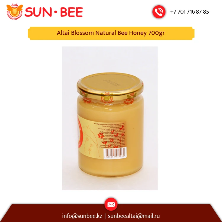 
Altai Blossom 100% Pure Natural Bee Honey 700 gr from Kazakhstan Supplier 