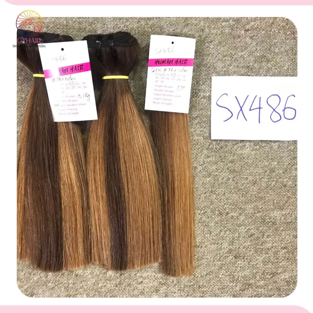 Best Selling Remy Mixed Color Piano Color Hair Weave Bone Straight Human Hair