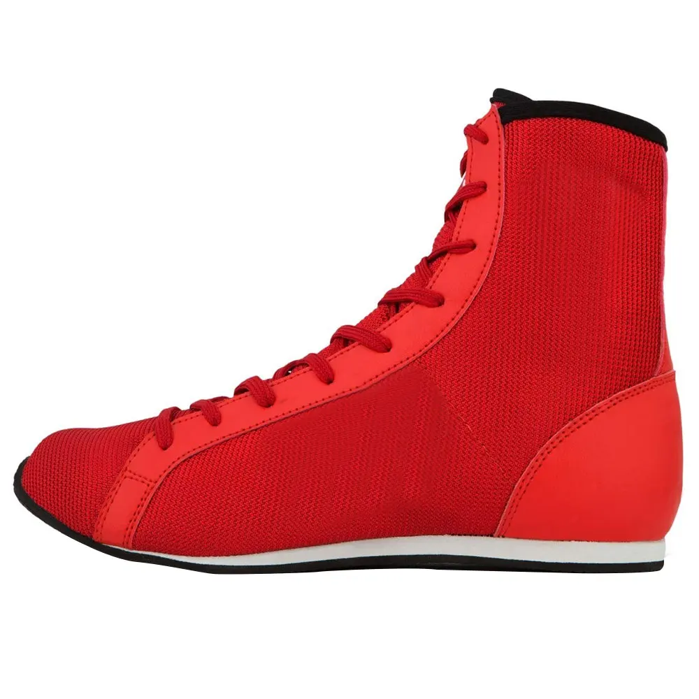 2021 Direct Factory Sale Custom Made Red Kick Boxing Wrestling Martial Arts Shoes