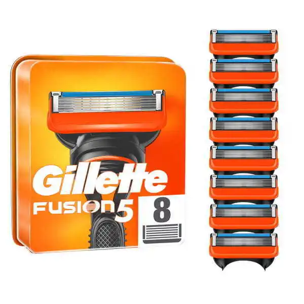 12 BRAND NEW GILLETTE FUSION 5 REFILL RAZOR BLADES, 12 Cartridges