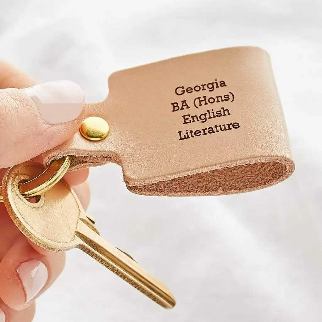 
Genuine Leather folded keychain or key holder custom embossing 