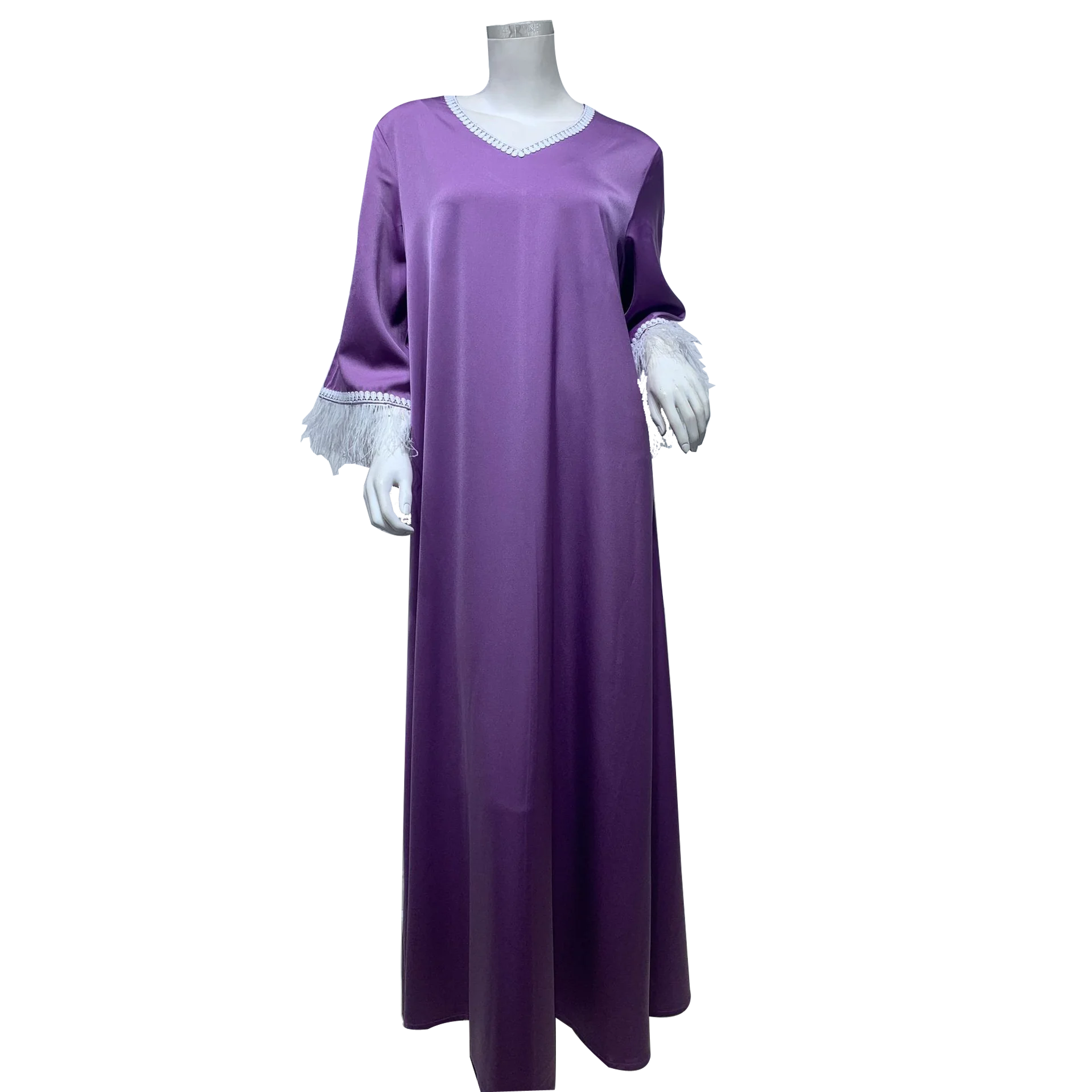 Wholesale Turkish Clothes New Model Abaya In Dubai Silk Kaftan Plus Size Islamic Robe Women Muslim Dress